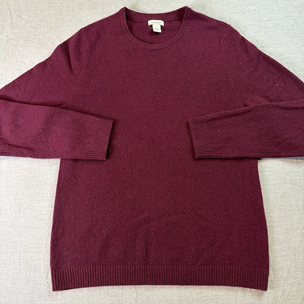 L.L Bean Women's 100% Cashmere Sweater Size Small Cranberry Red‎ Crewneck 283586